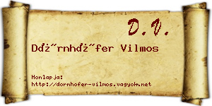 Dörnhöfer Vilmos névjegykártya