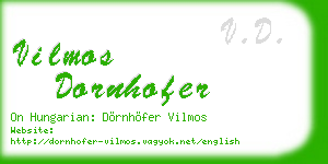 vilmos dornhofer business card
