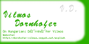 vilmos dornhofer business card